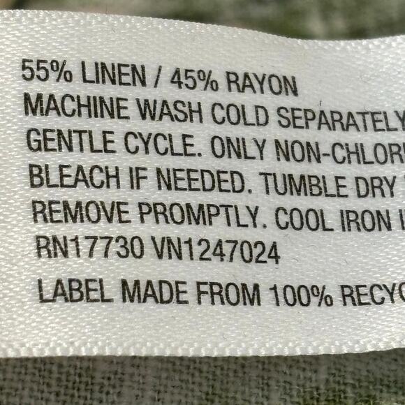 Agua Bendita Linen Blend Green Floral Crop Top Women’s XXL - Picture 7 of 7